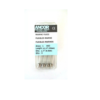 5 Pack of Ancor 1 Amp AGC Heavy Duty Marine Grade Fuses # 601010
