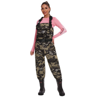 Women Desolve Bare Camo Neoprene Waders with 600g Insulated Rubber Boots